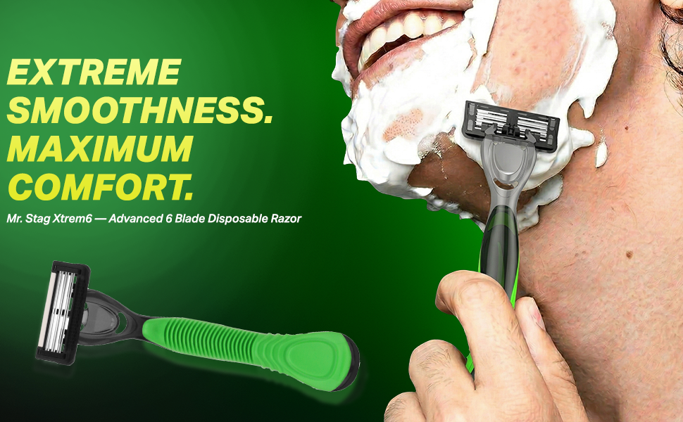 Mr. Stag Xtrem6 Disposable Razor for Men (Pack of 1) detail